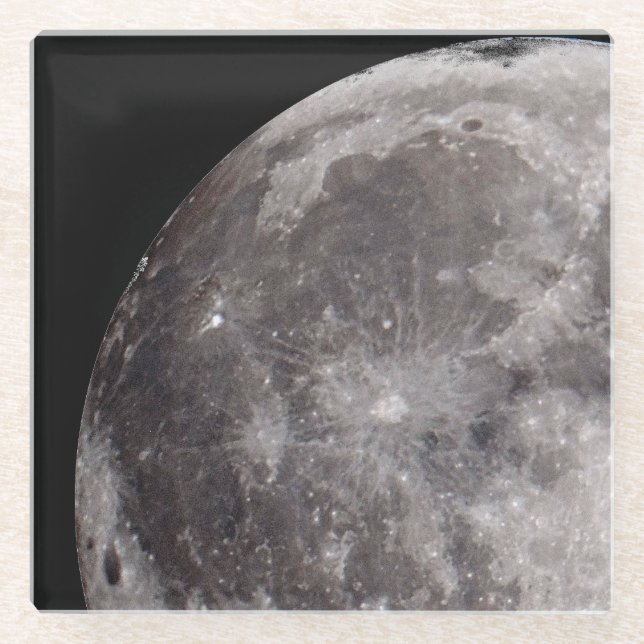 Posavasos De Vidrio Curva de la imagen de astronomía lunar (Anverso)