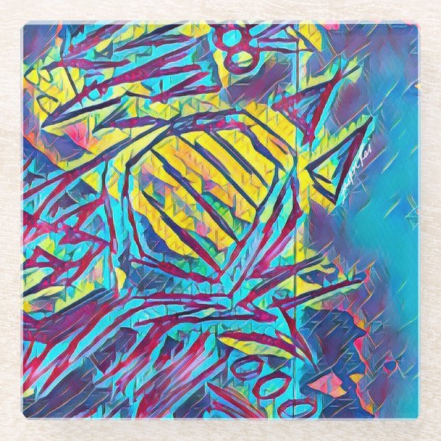 Posavasos De Vidrio Custodia de vidrio de alta frecuencia (Anverso)