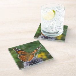 Posavasos De Vidrio Custodia de vidrio de mariposa