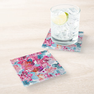 Posavasos De Vidrio Custodia De Vidrio Floral