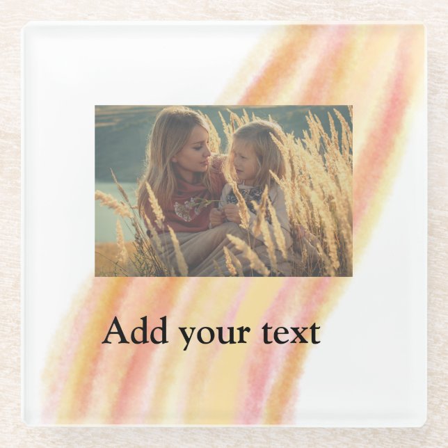 Posavasos De Vidrio custom add your photo christmas personalized water (Anverso)