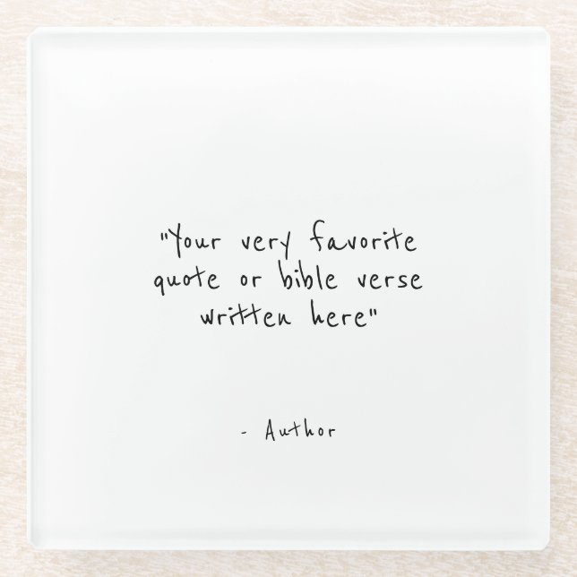 Posavasos De Vidrio Custom quote - create your own white (Anverso)