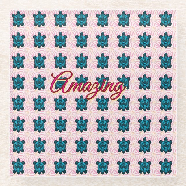 Posavasos De Vidrio Custom turtle pattern Sherpa Blanket (Anverso)