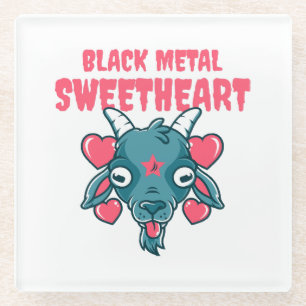 Posavasos De Vidrio Cute Cabeza de Cabra Baphomet