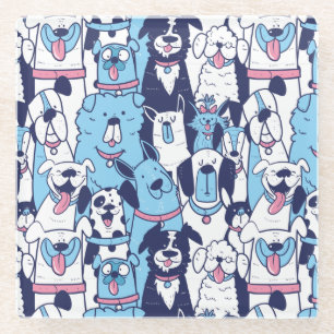 Posavasos De Vidrio Cute Dogs Glass Coaster