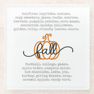 Posavasos De Vidrio Cute Hello Fall Definition Wormpkin Autumn