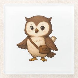 Posavasos De Vidrio Cute Owl Illustration – Okojo and Friends Illust
