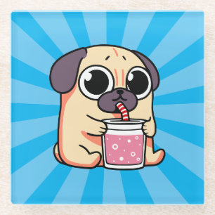 Posavasos De Vidrio Cute Pug