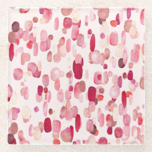 Posavasos De Vidrio Cute Rosa Red Spots Seamless
