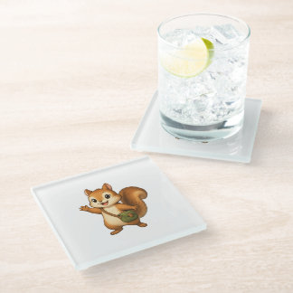 Posavasos De Vidrio Cute Squirrel Coaster – Okojo and Friends