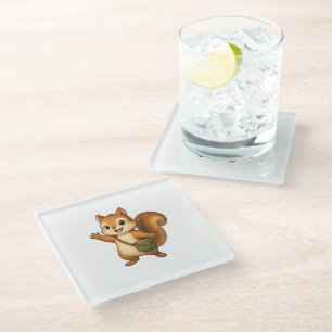 Posavasos De Vidrio Cute Squirrel Coaster – Okojo y Amigos