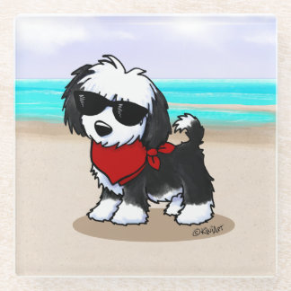 Posavasos De Vidrio Cutieface Havanese Beach Glass Coaster