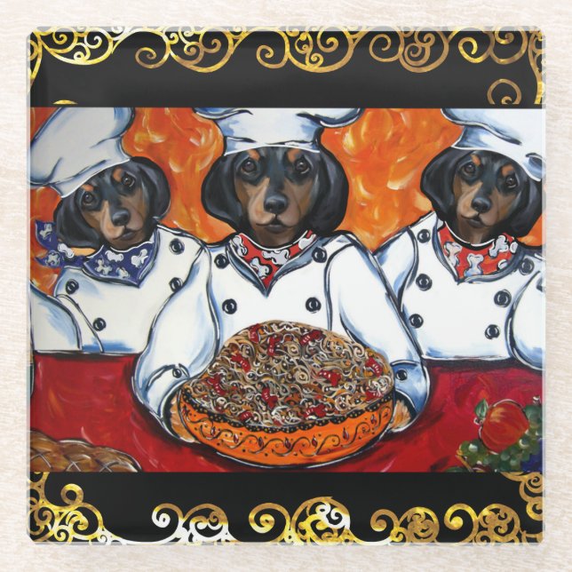 POSAVASOS DE VIDRIO DACHSHUND   (Anverso)