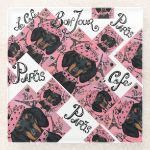 POSAVASOS DE VIDRIO DACHSHUND