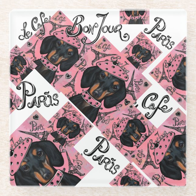 POSAVASOS DE VIDRIO DACHSHUND (Anverso)