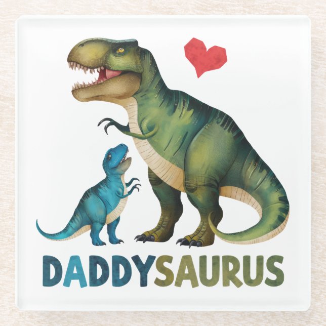 Posavasos De Vidrio Daddysaurus (Anverso)