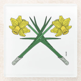 Posavasos De Vidrio Daffodils Crossed