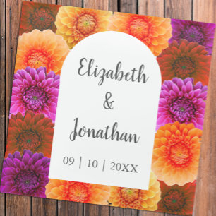 Posavasos De Vidrio Dahlia Autumn Boda Floral