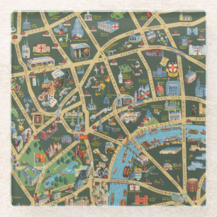 Posavasos De Vidrio Daily Telegraph representa el mapa de Londres