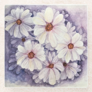 Posavasos De Vidrio Daisitas africanas de lavadora de vidrio