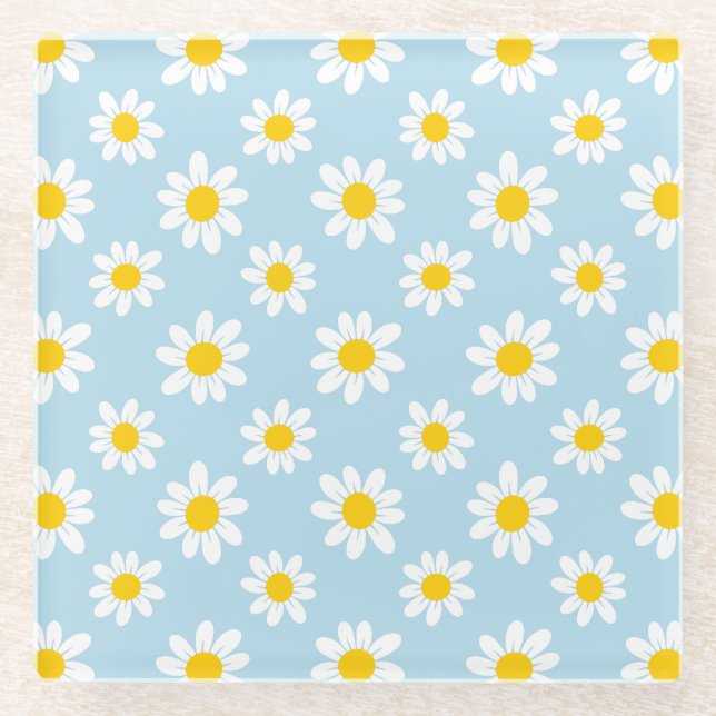Posavasos De Vidrio Daisy Flowers (Anverso)