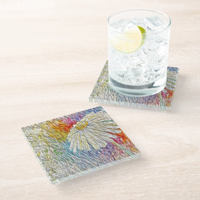 Posavasos De Vidrio Daisy Galss Coaster (Angular)