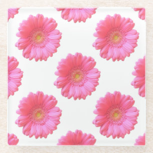 Posavasos De Vidrio Daisy gerbera rosada