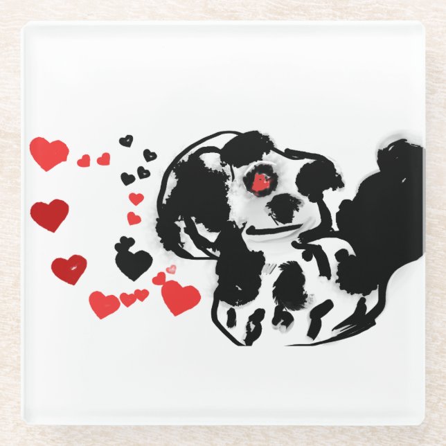 Posavasos De Vidrio Dalmacia envió amor (Anverso)