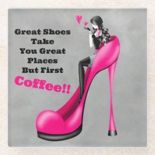 Posavasos De Vidrio Dama de moda en Stiletto