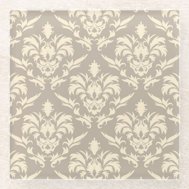 Posavasos De Vidrio Damasco 2 (Anverso)