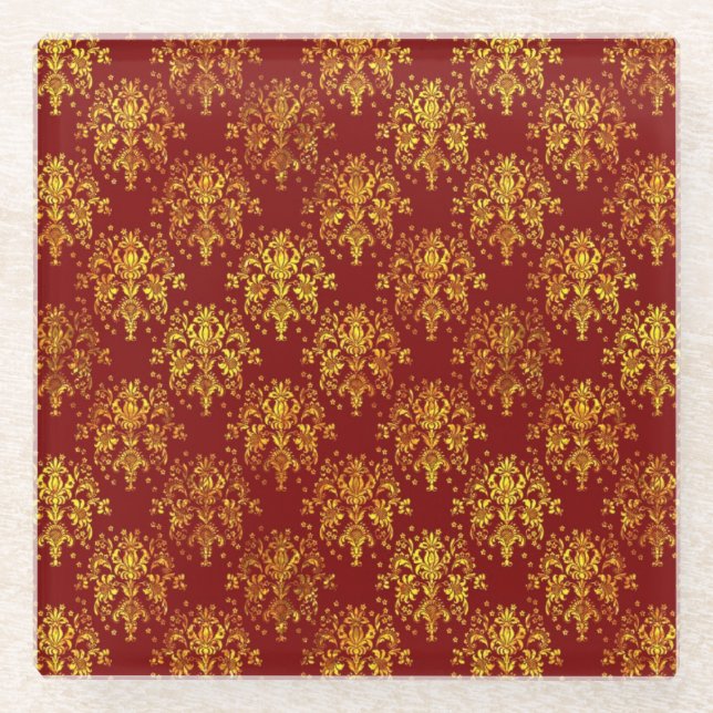 Posavasos De Vidrio Damasco rico del día de fiesta (Anverso)