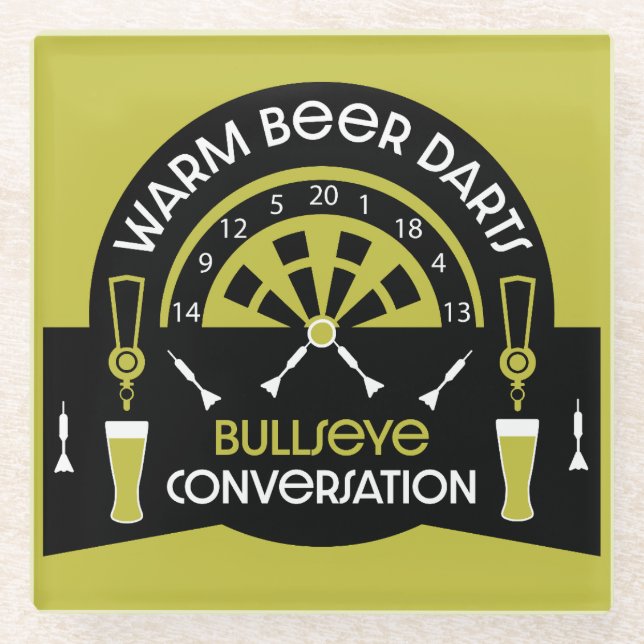 Posavasos De Vidrio Dardos de pub clásicos (Anverso)