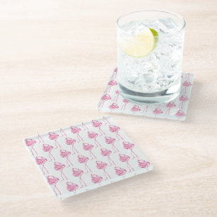 Posavasos de vidrio de la serie Tender Flamingo di