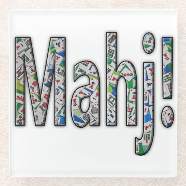 Posavasos de vidrio de Mahjong - Mahj! (Anverso)