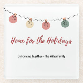 Posavasos de vidrio de Navidad con divertidos icon