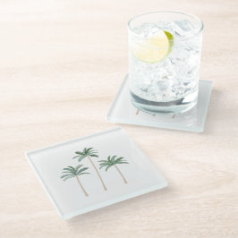 Posavasos de Vidrio de Palmeras