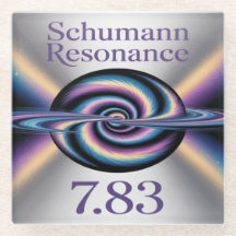 Posavasos de vidrio de resonancia Schumann cuadrad