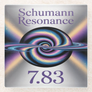 Posavasos de vidrio de resonancia Schumann cuadrad
