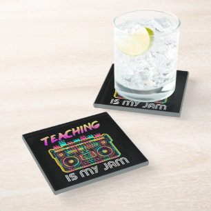 Posavasos De Vidrio De vuelta a la escuela Retro Enseñar es mi pasión
