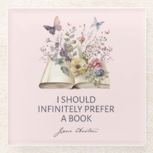 Posavasos De Vidrio Debería Preferir Infinitamente Un Libro II - Jane 