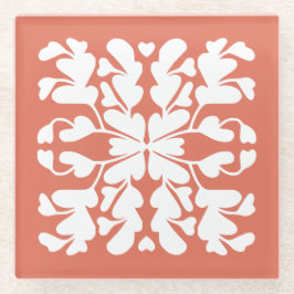 Posavasos De Vidrio Deco rojo de Terracota