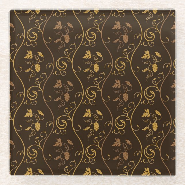 Posavasos De Vidrio Décor de las uvas (Anverso)