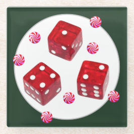 Posavasos De Vidrio Decoración de Navidad Bunco