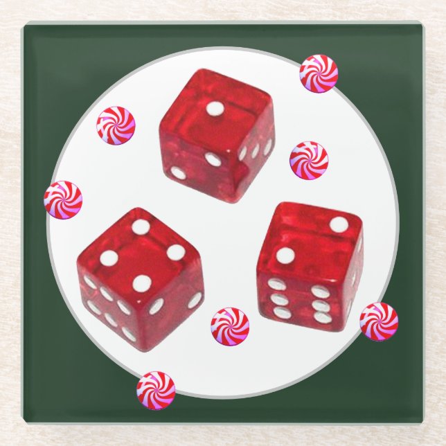 Posavasos De Vidrio Decoración de Navidad Bunco (Anverso)