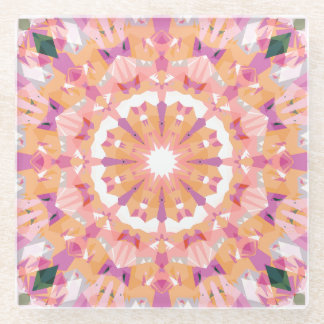 Posavasos De Vidrio Decoración ecléctica de Estrella Verde Púrpura y R