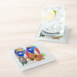 Posavasos De Vidrio Decoración para el hogar de la cultura puertorriqu