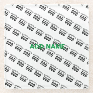 POSAVASOS DE VIDRIO DEDICADO A DIOS PERSONALIZABLE GUAY TEXTO NEGRO