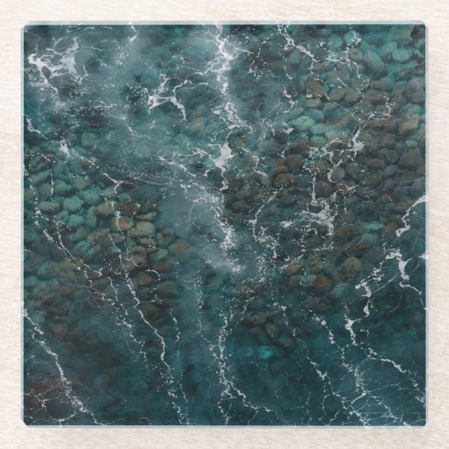 Posavasos De Vidrio Deep Ocean Rock Texture (Anverso)