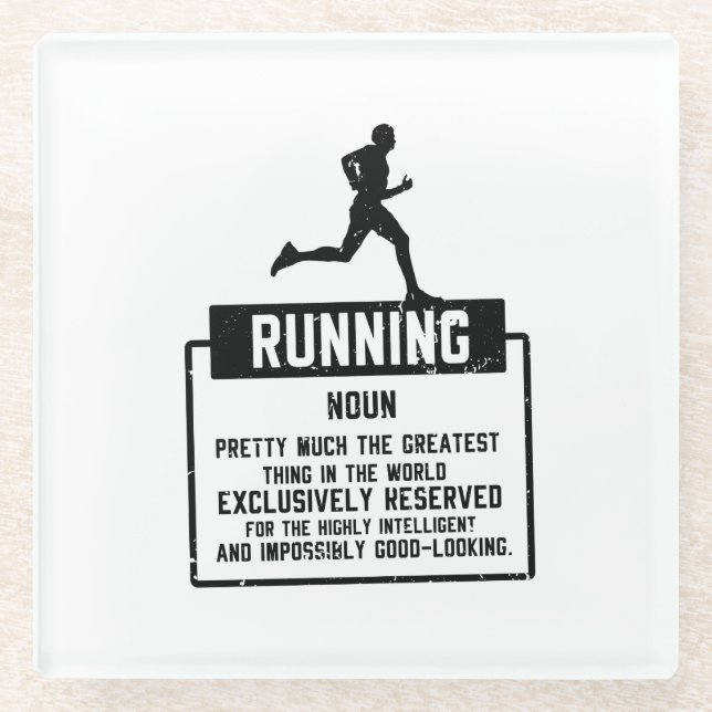 Posavasos De Vidrio Definición de correr (Anverso)
