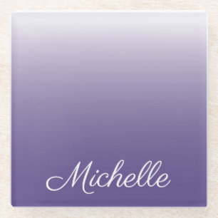Posavasos De Vidrio Degradado oscuro ultravioleta personalizado